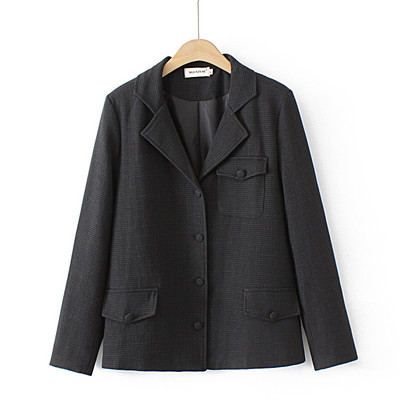 2022. gada rudens žakete lielizmēra sieviešu apģērbs 4 xl brīvi pieguļošs uzvalks ar vienrindu jaka Prairie Chic trīs kabatām virsdrēbēm