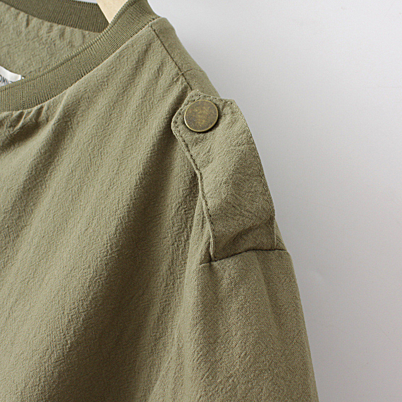 2022. gada rudens 4 xl liela izmēra jaka Sieviešu apģērbs Ikdienišķs Epaulets kabatas mētelis LĪVĀ kokvilnas lina O veida kakla vienkrāsains virsdrēbes