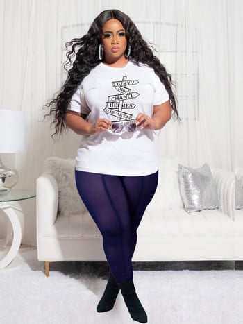 Sexy Outfits for Woman Plus Size Tshirt Top Transparent Pants Set 2022 Two Piece Set Γυναικεία Καλοκαιρινή χονδρική πώληση χονδρικής Dropshipping