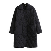 Rudens ziemas mēteļi sievietēm lielizmēra vienrindas, garas parka ikdienas jaka, sieviešu apģērbs 2020. gada jaunums