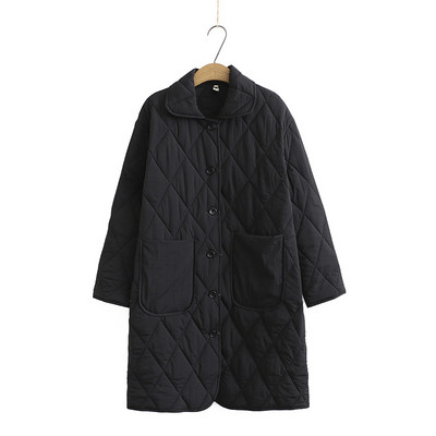 Rudens ziemas mēteļi sievietēm lielizmēra vienrindas, garas parka ikdienas jaka, sieviešu apģērbs 2020. gada jaunums