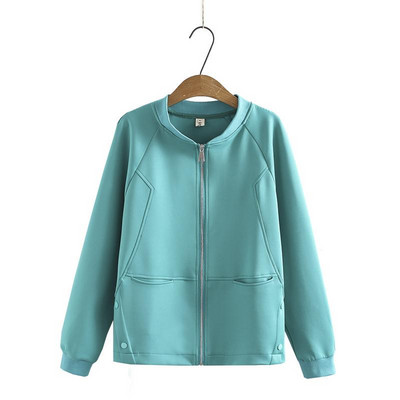 Sieviešu apģērbu jaka lielizmēra rudens jauns vienkrāsains adīšanas virsdrēbes rāvējslēdzēja kapuces mētelis