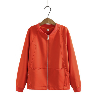 Sieviešu apģērbu jaka lielizmēra rudens jauns vienkrāsains adīšanas virsdrēbes rāvējslēdzēja kapuces mētelis