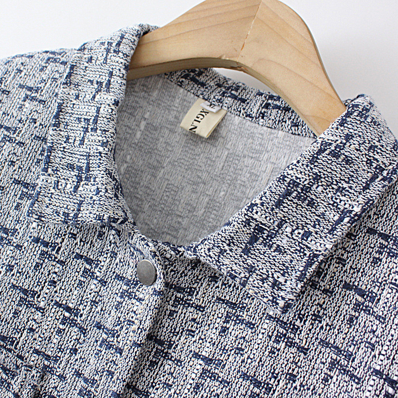 2022. gada rudens liela izmēra jaka sieviešu apģērbs elegants, divas kabatas, rūtains mētelis, ikdienas modes virsdrēbes ar garām piedurknēm