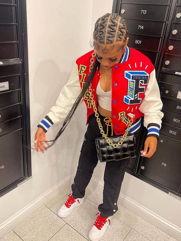 Beisbola jaka Sieviešu ielu apģērbi Lielizmēra ziemas mēteļi Jaka rievota ar garām piedurknēm raibs jaka vairumtirdzniecība dropshipping