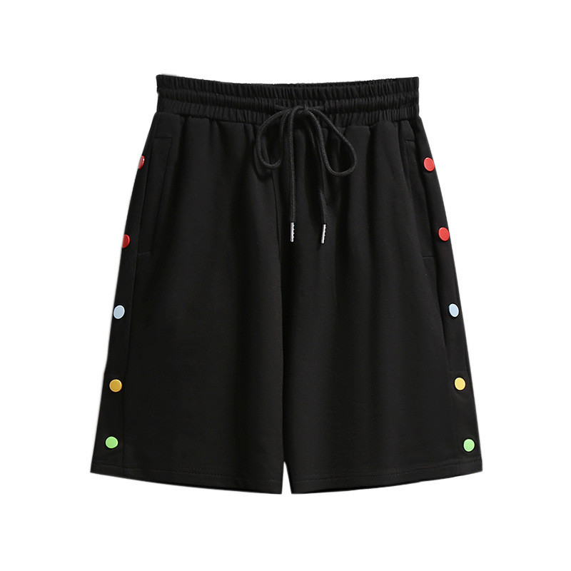 Jauni 2022. gada dāmu vasaras lielizmēra šorti sievietēm Lieli melni pelēki kokvilnas platas kājas jostas pogas kabatas šorti 3XL 4XL 5XL 6XL 7XL