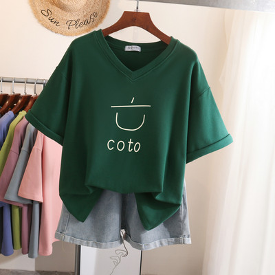 EBAIHUI lielizmēra T krekls 100% kokvilnas L-6XL sieviešu krekls ar īsām piedurknēm vasaras jauki apdrukāti ikdienas T krekli ar apdruku O kakla lielizmēra T krekli