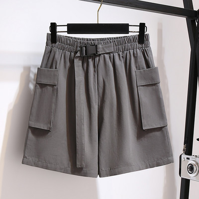 Jauni 2021. gada dāmu vasaras lielizmēra sporta šorti sievietēm, lieli brīvi ikdienas šorti ar platām kājām, melni kabatas šorti 3XL 4XL 5XL 6XL 7XL