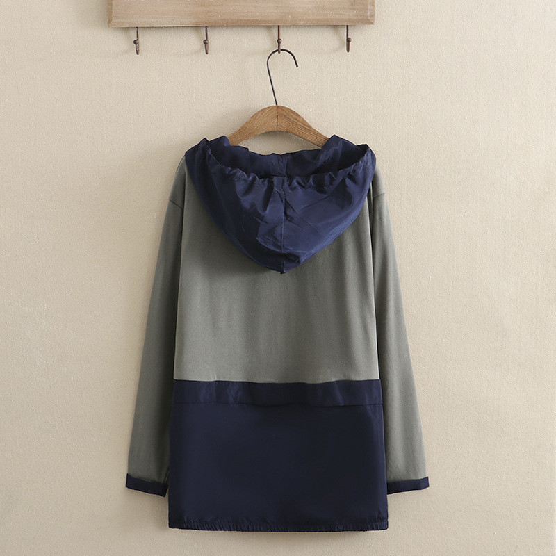 5XL liela izmēra jaka sievietēm, 2023. gada pavasara frotē mētelis ar garām piedurknēm ar kapuci ar rāvējslēdzēju virsdrēbes, liela izmēra izliektas drēbes