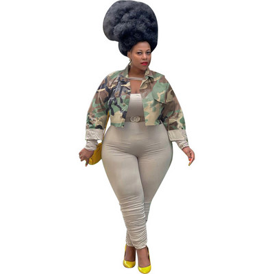 Liela izmēra sieviešu īss mētelis Camo Print modes jaka 2022. gada ziemas sieviešu dizaineru jakas Sieviešu rudens mēteļi vairumtirdzniecības apģērbi