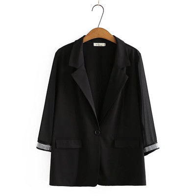 Liels sieviešu 2022. gada vasaras jauns modes temperaments, braukšana uz darbu un mājām, liela izmēra dimanta plāns uzvalka mētelis 3XL 4XL 5XL 6xl