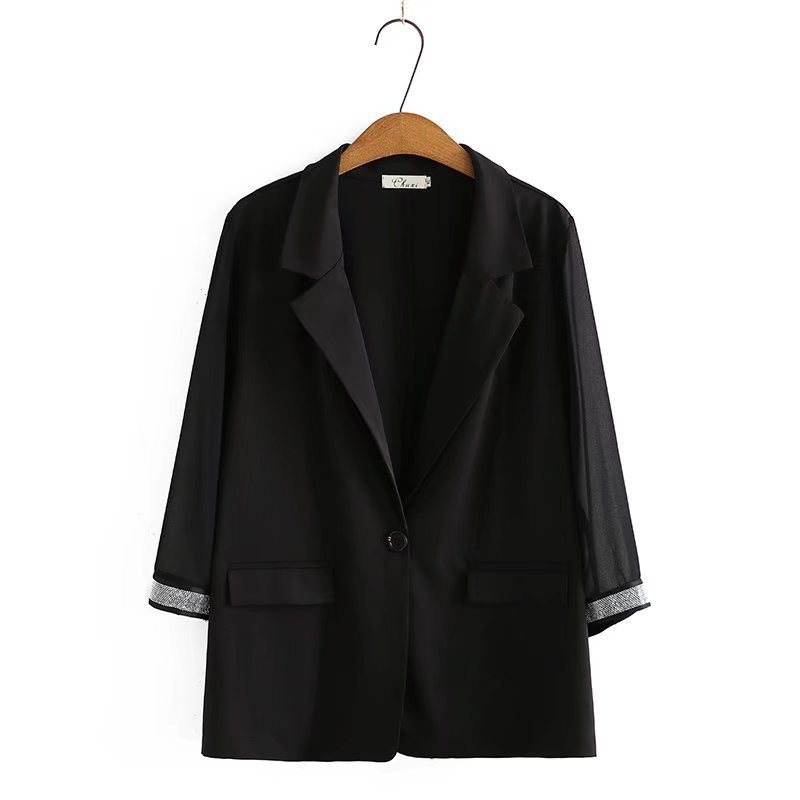 Liels sieviešu 2022. gada vasaras jauns modes temperaments, braukšana uz darbu un mājām, liela izmēra dimanta plāns uzvalka mētelis 3XL 4XL 5XL 6xl