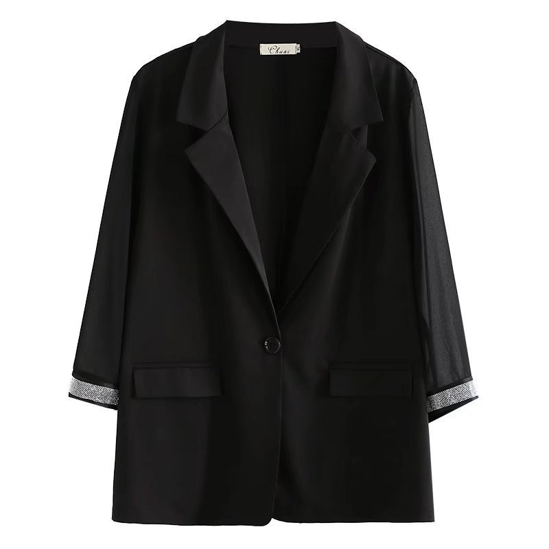 Liels sieviešu 2022. gada vasaras jauns modes temperaments, braukšana uz darbu un mājām, liela izmēra dimanta plāns uzvalka mētelis 3XL 4XL 5XL 6xl