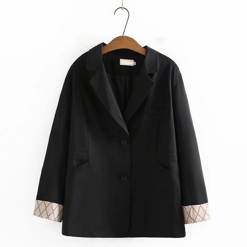 Liela izmēra sieviešu 9/10 piedurknes, melni zaļi bleizeri Sieviešu V veida kakla izgriezuma biroja apģērbs ar pogu uz augšu pavasara rudens virsdrēbes