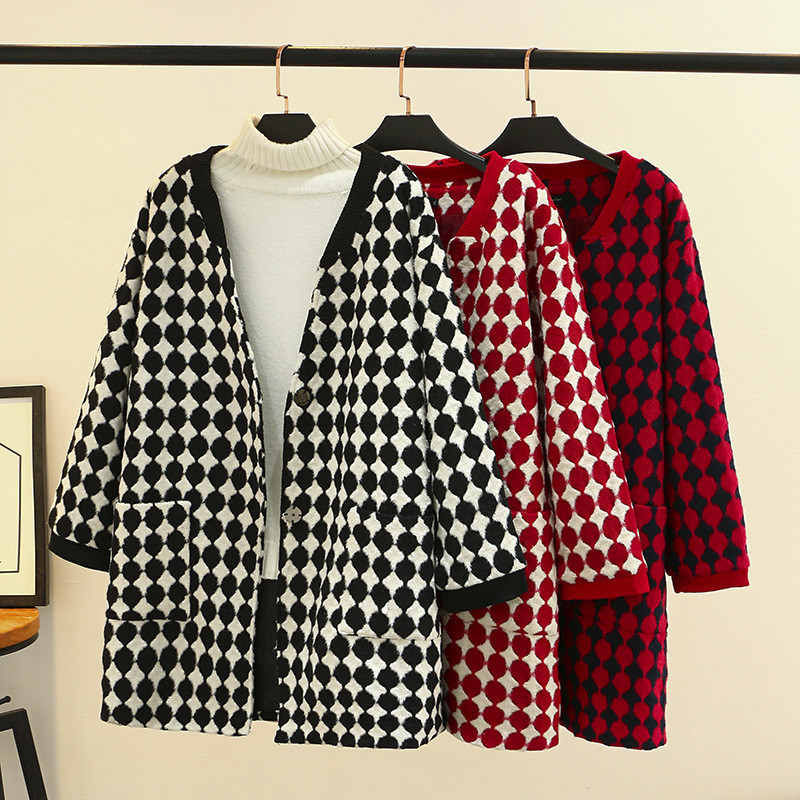 2022. gada ziemas kašmira vilnas mētelis, liela izmēra 4 xl sieviešu apģērbs, ar V-veida kakla pārklājumu ar pogu Argyle garais ārējais apģērbs