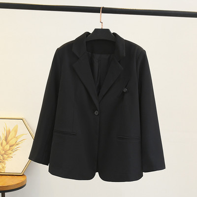 4XL lielizmēra žakete sieviešu jaka, 2023. gada pavasara mētelis ar vienu pogu, garām piedurknēm piepilsētas virsdrēbes, liela izmēra, izliektas drēbes