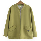 4XL Liela izmēra jaka ar rāvējslēdzēju sievietēm 2023. gada pavasara marķējums beisbola formas tērps ar garām piedurknēm, virsdrēbes lielizmēra izliektas drēbes