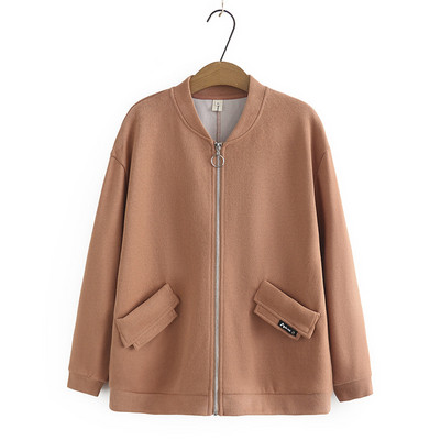 4XL Liela izmēra jaka ar rāvējslēdzēju sievietēm 2023. gada pavasara marķējums beisbola formas tērps ar garām piedurknēm, virsdrēbes lielizmēra izliektas drēbes