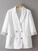 Liela izmēra sieviešu uzvalka jaka pavasara un rudens plānas daļas uzvalks apkakles atloks ar septiņu punktu piedurknēm jaka XL-4XL