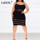 Vasaras rudens Solīdi Eleganti, Modes Suspensijas Svārki Estētiski marles šuves Melna Lielizmēra Sieviešu kleita Seksīga šiks halāts Sieviešu