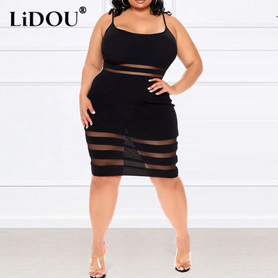 Vasaras rudens Solīdi Eleganti, Modes Suspensijas Svārki Estētiski marles šuves Melna Lielizmēra Sieviešu kleita Seksīga šiks halāts Sieviešu