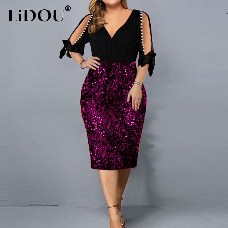 Vasaras rudens seksīga lielizmēra fliteriem vakara ballīšu kleitas Sieviešu dobas Eleganta modes zīmuļkleita Lielizmēra Vestido