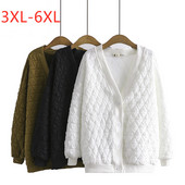 Liels sieviešu rudens un ziemas stila slaids dimanta režģa kokvilnas Plus Size slinks jakas mētelis