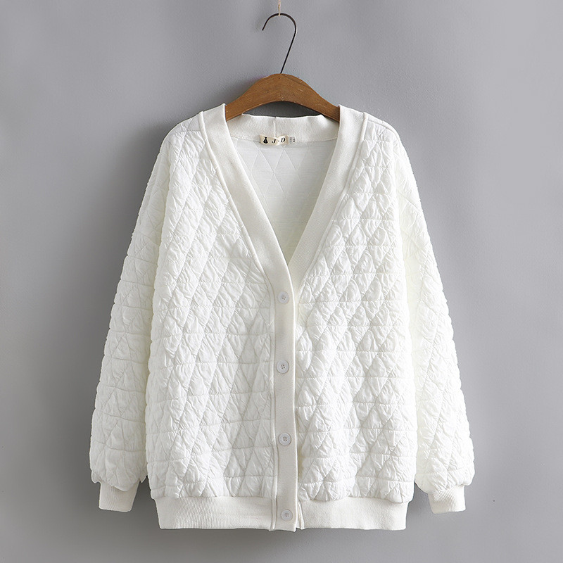 Liels sieviešu rudens un ziemas stila slaids dimanta režģa kokvilnas Plus Size slinks jakas mētelis