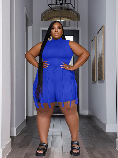 Divdaļīgs sieviešu sporta tērpu komplekts bez piedurknēm, seksīgi šortu komplekts pušķu tīkliņa lielizmēra atbilstības komplekti Vairumtirdzniecība Dropshipping