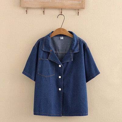 Liela izmēra džinsu jaka sievietēm 2023. gada pavasaris, vasara, pielāgota apkakle, džinsa mētelis, brīvs virsdrēbes, liela izmēra, izliektas drēbes S6-5625