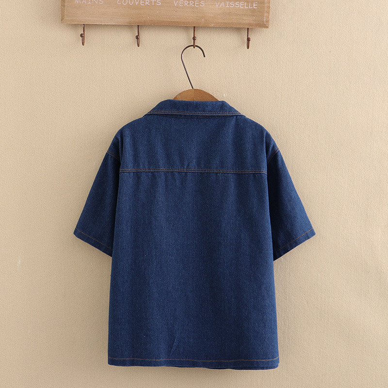 Liela izmēra džinsu jaka sievietēm 2023. gada pavasaris, vasara, pielāgota apkakle, džinsa mētelis, brīvs virsdrēbes, liela izmēra, izliektas drēbes S6-5625