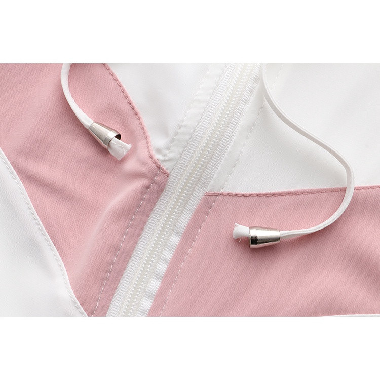 Liela izmēra sieviešu pavasara rudens jakas ar rāvējslēdzēju kapuci ar garām piedurknēm.