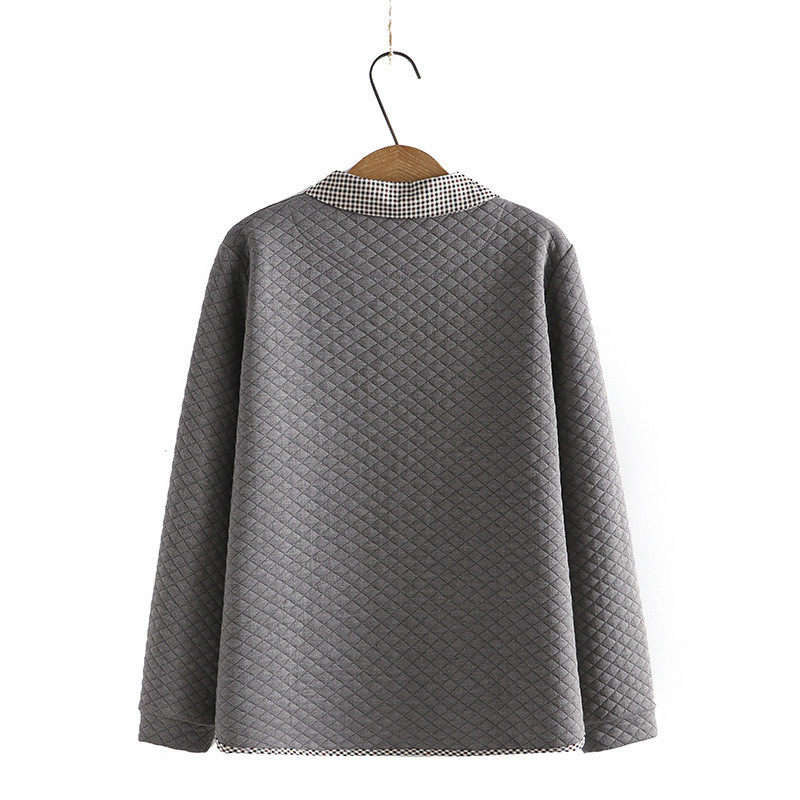 Liela izmēra jaka, 4xl sieviešu apģērbi, kokvilnas rūtaini, nolaižami apkakles mētelis, ikdienas apģērbs ar garām piedurknēm Argyle virsdrēbes 2022. gada rudens