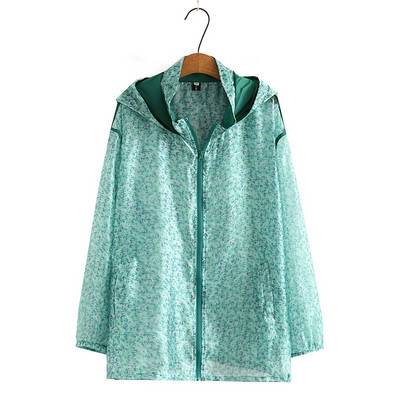 2022. gada vasaras ziedu sauļošanās krēms liels sieviešu, garām piedurknēm ar kapuci, brīvs Plus Size caurspīdīgs mētelis 4XL 5XL 6xl