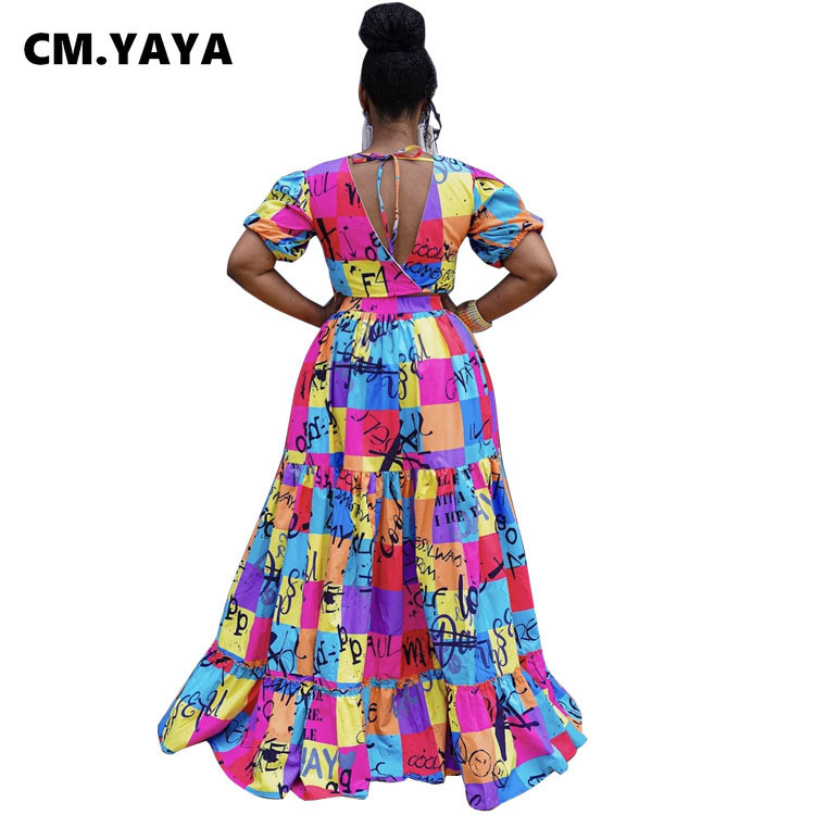 CMYAYA sieviešu lielizmēra komplekts Tie Dye Crop T-krekls A-līnijas gari svārki Divdaļīgi komplekti Sieviešu modes tērpi Ikdienas ielas apģērbs rudenī