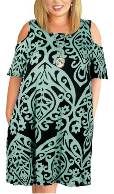 Vasaras ziedu apdruka lielizmēra brīva sieviešu kleita ar īsām piedurknēm ikdienišķa no pleciem lielizmēra Vestidos De Fiesta šiks sieviešu halāts