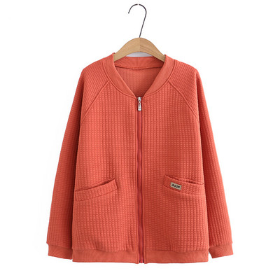 4XL Liela izmēra rāvējslēdzēja jaka sievietēm 2023. gada atsperu apkakle, beisbola formas tērps ar garām piedurknēm, marķējums, virsdrēbes, liela izmēra, izliektas drēbes