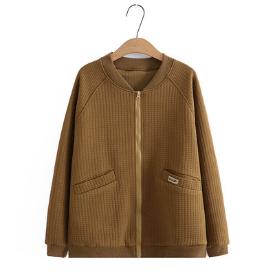 4XL Liela izmēra rāvējslēdzēja jaka sievietēm 2023. gada atsperu apkakle, beisbola formas tērps ar garām piedurknēm, marķējums, virsdrēbes, liela izmēra, izliektas drēbes