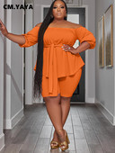 CM.YAYA liela izmēra sieviešu komplekts pleciem ar vērtnēm Blūzes un šortu uzvalks 2023. gada INS vasaras divu 2 daļīgu komplektu tērpi treniņtērps