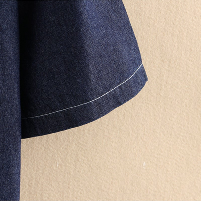 Liela izmēra džinsa jaka sievietēm 2023. gada pavasara vasaras mežģīņu apkakle, kārta, piedurkne, brīvs virsdrēbes, liela izmēra, izliektas drēbes S6-5637