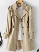 2022. gada jauns rudens ziemas sieviešu lielizmēra vējjaka vidēja garuma, slaids, ciets korejiešu stila mētelis, moderns sieviešu mētelis