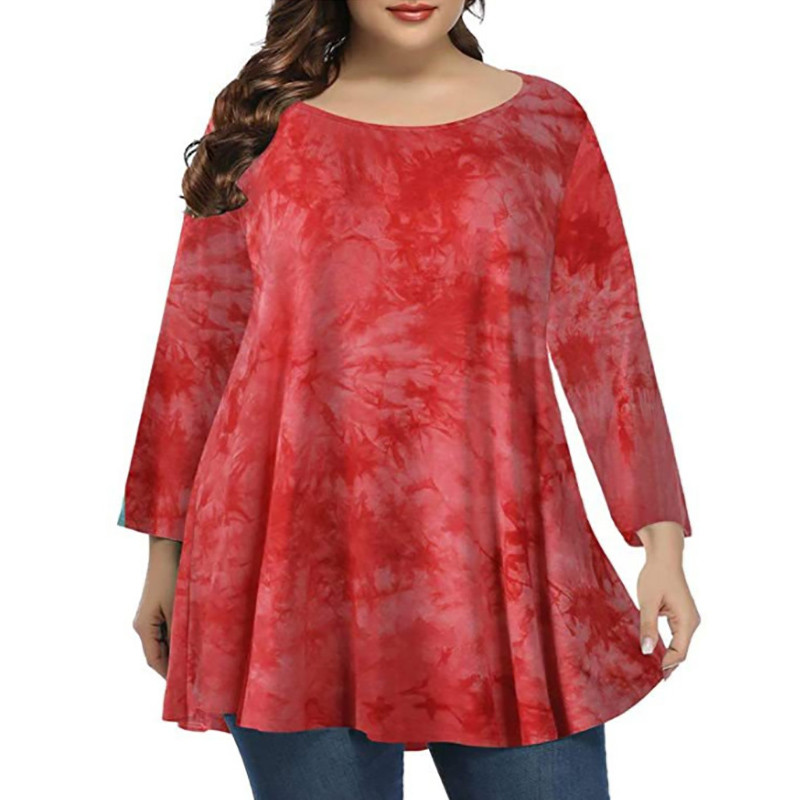 Liela izmēra T-krekls Sieviešu pavasara rudens ar garām piedurknēm ar leoparda rakstu vintage blūze, gara, brīva, liela izmēra sieviešu topi, sieviešu apģērbi