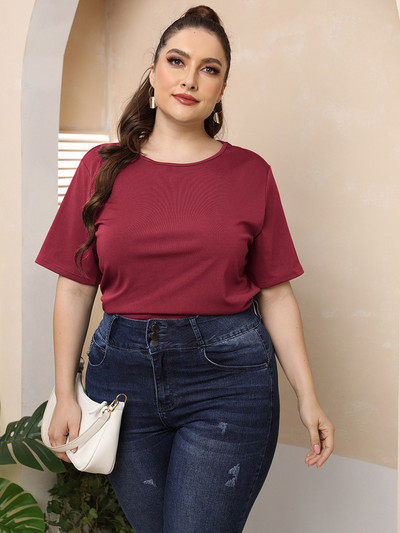 GIBSIE lielizmēra vienkrāsains, izgriezts mugurpuses T-krekls ar O veida kakla izgriezumu, sieviešu 2022. gada vasaras īsās piedurknes, t-krekli. Sieviešu korejiešu ikdienas T-krekli