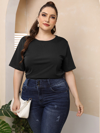 GIBSIE lielizmēra vienkrāsains, izgriezts mugurpuses T-krekls ar O veida kakla izgriezumu, sieviešu 2022. gada vasaras īsās piedurknes, t-krekli. Sieviešu korejiešu ikdienas T-krekli