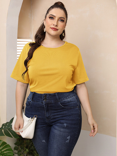 GIBSIE lielizmēra vienkrāsains, izgriezts mugurpuses T-krekls ar O veida kakla izgriezumu, sieviešu 2022. gada vasaras īsās piedurknes, t-krekli. Sieviešu korejiešu ikdienas T-krekli