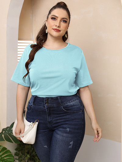 GIBSIE lielizmēra vienkrāsains, izgriezts mugurpuses T-krekls ar O veida kakla izgriezumu, sieviešu 2022. gada vasaras īsās piedurknes, t-krekli. Sieviešu korejiešu ikdienas T-krekli