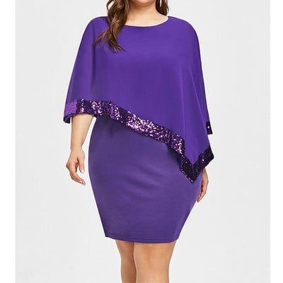 Seksīgas, dobi fliteriem neregulāras liela izmēra elegantas ballīšu kleitas sievietēm Vasaras apģērbs Ikdienišķa O veida kakla masīva minikleita Vestidos