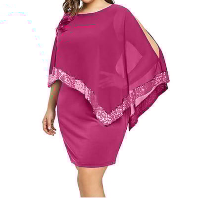 Seksīgas, dobi fliteriem neregulāras liela izmēra elegantas ballīšu kleitas sievietēm Vasaras apģērbs Ikdienišķa O veida kakla masīva minikleita Vestidos