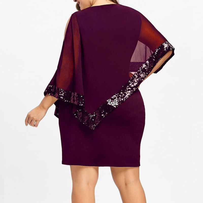 Seksīgas, dobi fliteriem neregulāras liela izmēra elegantas ballīšu kleitas sievietēm Vasaras apģērbs Ikdienišķa O veida kakla masīva minikleita Vestidos