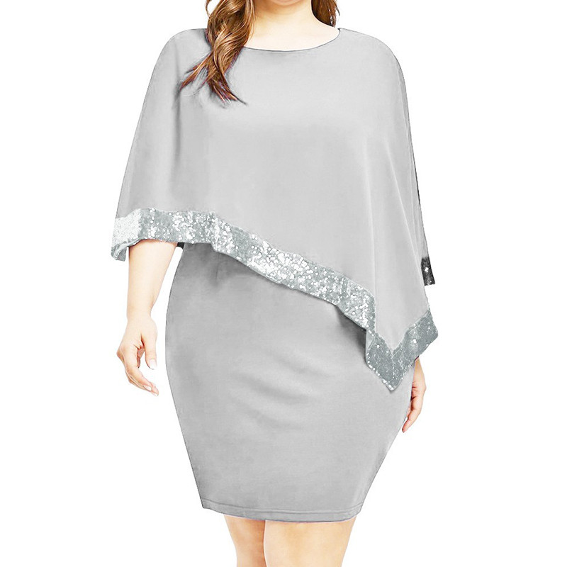 Seksīgas, dobi fliteriem neregulāras liela izmēra elegantas ballīšu kleitas sievietēm Vasaras apģērbs Ikdienišķa O veida kakla masīva minikleita Vestidos